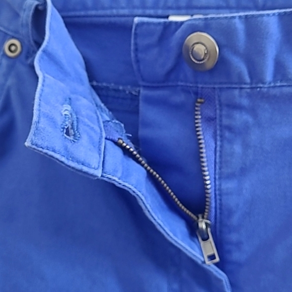 Capris Pants Royal Blue 98% cotton denim stretch Gorpcore Slimming Classic Style - Picture 6 of 7